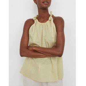 Flared Cotton Top Oversized Flowy Bow Tie-Top